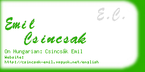 emil csincsak business card
